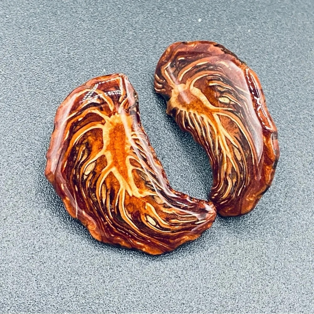 Unique Pinecone Resin Earrings Pierced